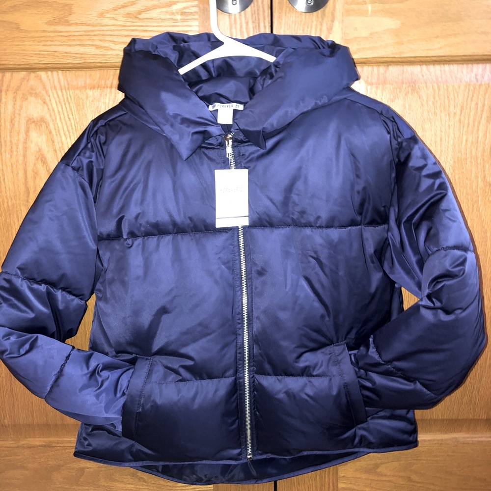 Forever 21 Navy Puffer Jacket
